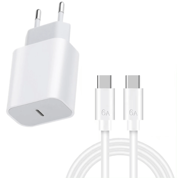 USB-C Hurtigoplader 20W + 2M Kabel – iPhone 15/16 & Android