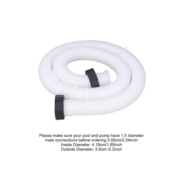 [14] Pool Pump Replacement Hose Compatible with Intex 1.5in Diameter Replacement Pool Hose Compatible with Above Ground Pool White 4.9ft