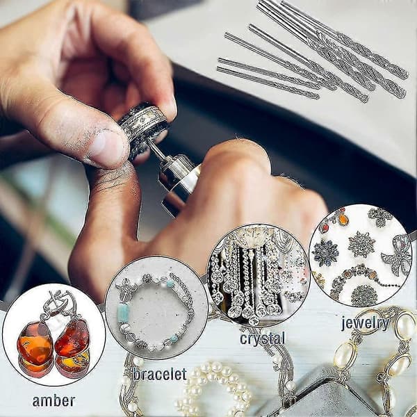 20 stk. diamantborebits 4 størrelser 1 mm 1,5 mm 2 mm 2,5 mm til havglas, skaller, smykker Silver