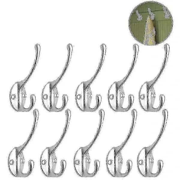 [PL] 10-pack kraftiga retro rustika dubbla väggmonterade klädkrokar för
