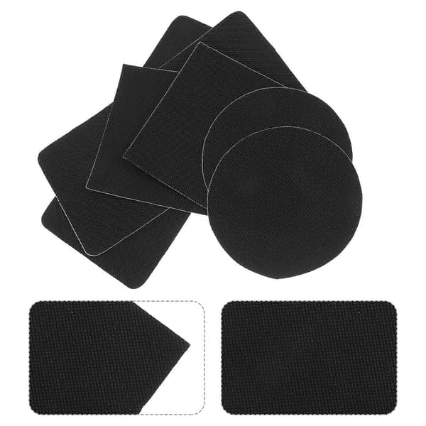 6 Sets Self-Adhesive Trampoline Patch Kits Round Square Rectangular Patch Kits for Hole Repair B Black Black 20.00X10.20X0.01CM