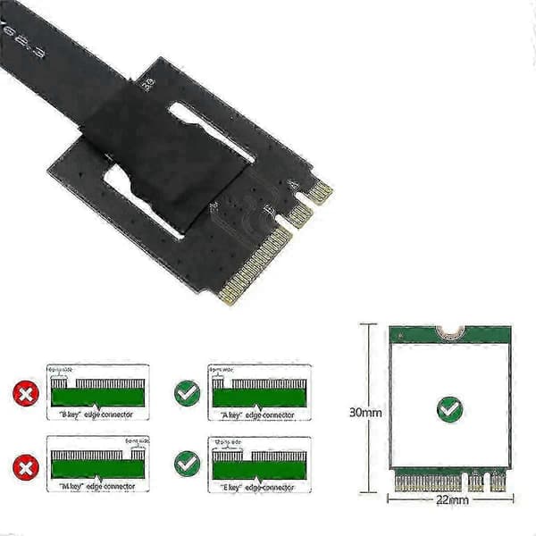 270 graders M.2 NGFF Dual Key A-E til PCI-E 4X adapterkonverteringskabel for PCI-E testerforlenger