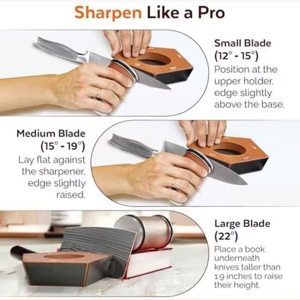 Rolling Knife Sharpener with Magnetic Angle 12–22°, Diamond and Ceramic Sharpening