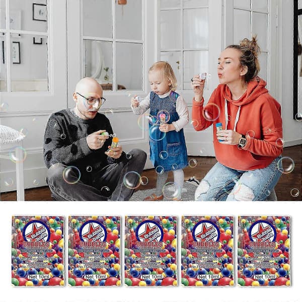 5-pakning 10 ml boblekonsentratpåfyll for boblemaskin