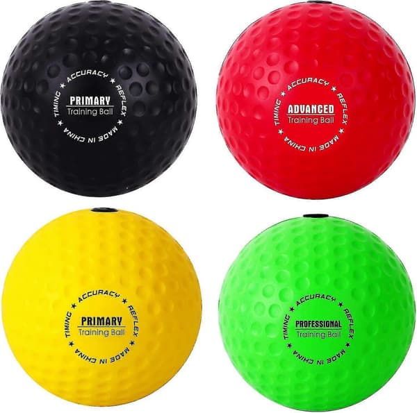 Ultimate Reflex Ball Set - 4 React Reflex Ball Plus 2 Justerbara Pannband, Perfekt För Reflex, Timing, Precision, Fokus Och Hand-Öga-Koordinationsträning