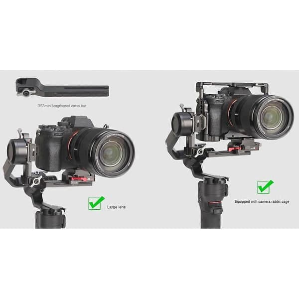 for Stabilizer RS3 Mini Quick Release Mount Extended Crossbar RS3 Mini Vertical Expansion Accessor black
