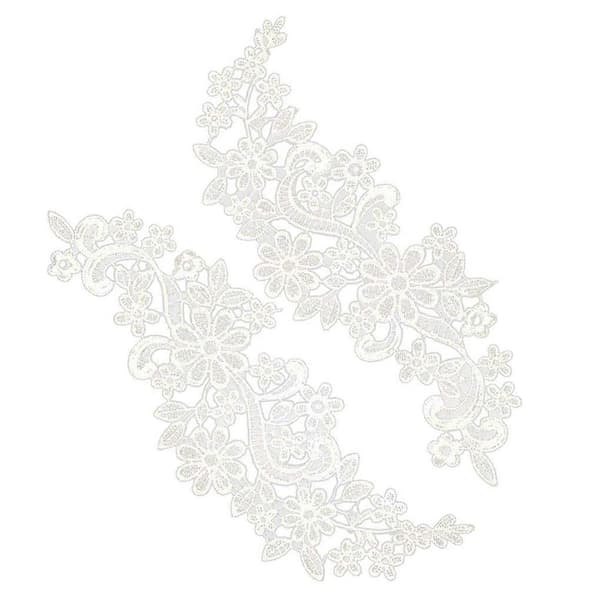 Hul Flora Blomst Blonder Krage Halslinje Broderi Patch Pynt DIY Ny