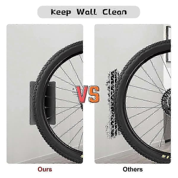 1-pack svängbart cykelväggfäste med däckbricka vertikal förvaring för garage Black