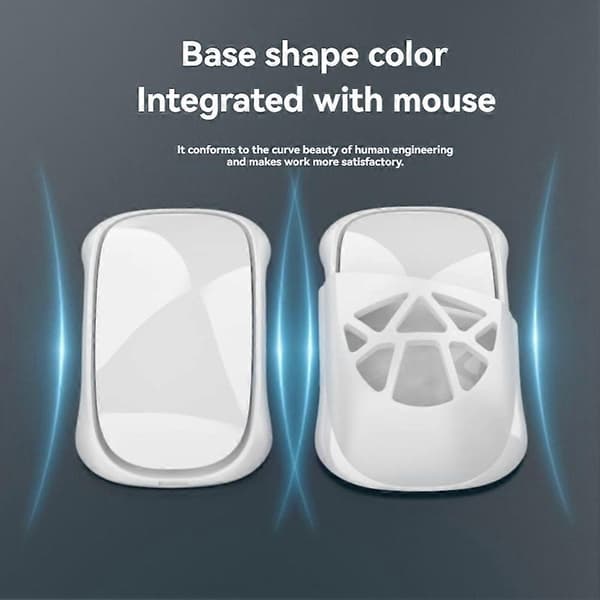 Musbase for Apple Magic Mouse 2/3/4 Høydejusterbar Base Ergonomisk Håndfølelse Optimaliseringsbase Hvit White