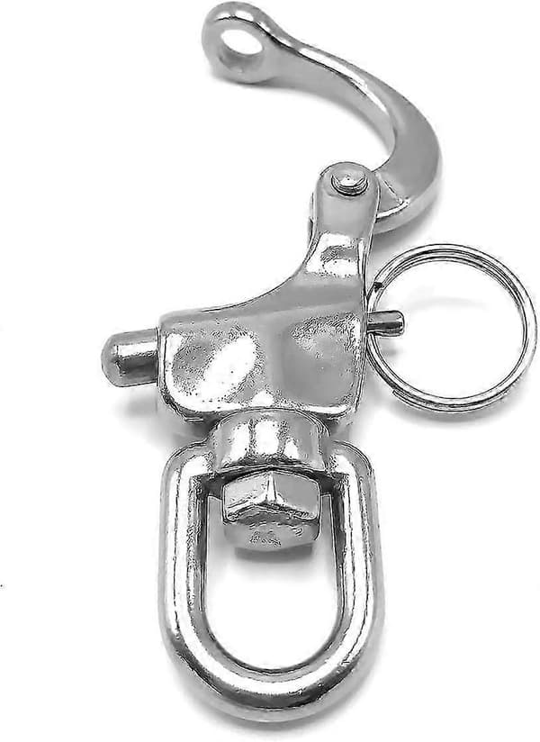 2 STK Svingbart Øye Snap Sjakkel Hurtigutløser Krok Rigging Seilbåt 316 Rustfritt Stål Marine Klips (Sølv)