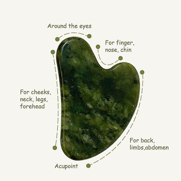 Gua Sha, Avancerad Gua Sha-sten, Ansiktsuppgradering Gua Sha, Gua Sha-sten Naturlig Jade 2 st