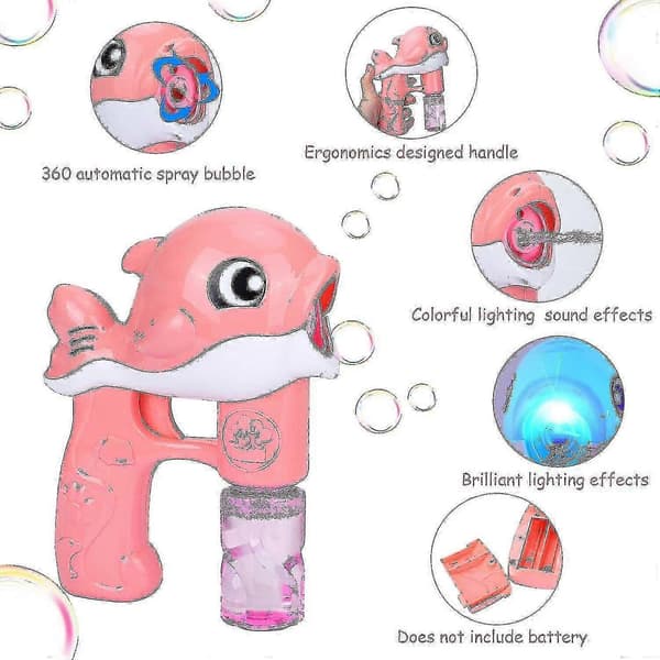 Kompakt automatisk bubbelpistol för barn med såpbubbellösning inkluderad