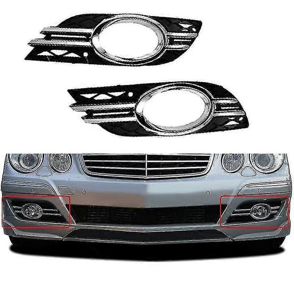 Mercedes E-W211 Tåkelysgrill Kromdeksler A2118851174 A2118851274 BlackSilver