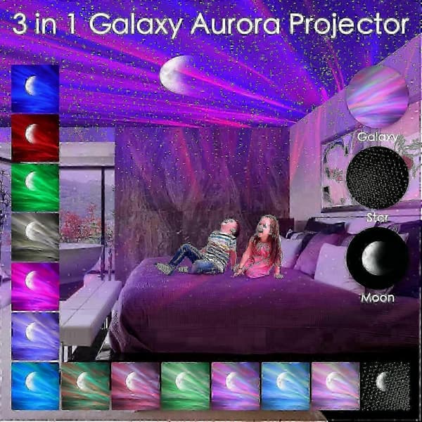 2026 Egnet 3-i-1 Aurora Galaxy-projektor, nattlys -Z