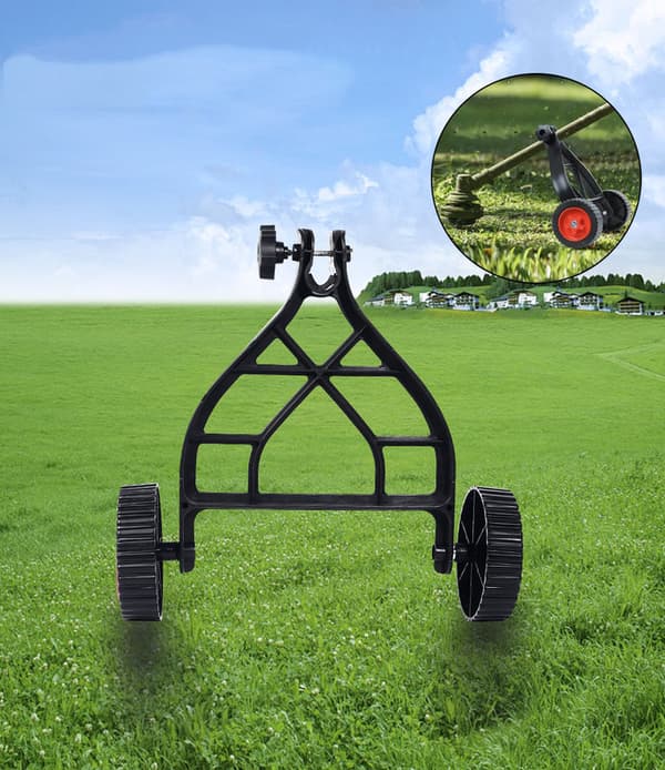 Universal Lawnmower Wheel Support Wheel with Bracket, Mobile and Adjustable Wheel System for Grass Trimmer and Brush Cutter Extra Wheel
