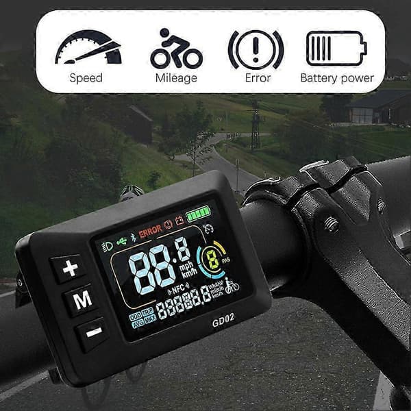 GD02 5-pin 24-60V farge LCD-skjermmåler E-sykkel tilbehør Black