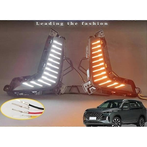 Bil LED kjørelys tåkelys foran for Chery Tiggo 8 Pro Max 2025 blinklys tilbehør Black