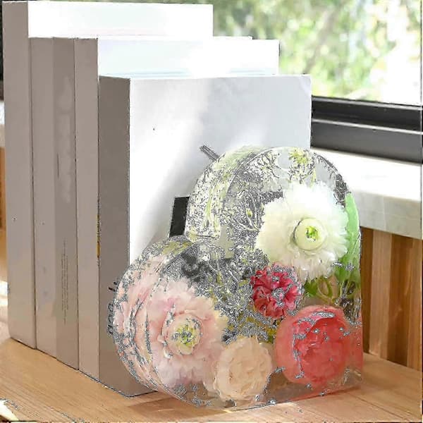 Overdimensjonert hjerteform i epoksy for blomsterdekorasjon, 6,5 tommer