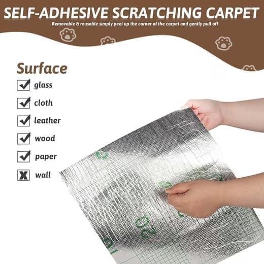 30x100 cm Self-adhesive Cat Scratch Pad, Wall Protector for Scratch Pad, Sofa Scratch Pad, Cat Scratch Mat, Corner DIY beige gray