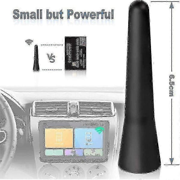Mini bilantenne 6,5 cm til FM/AM/DAB bilradio med stærkt signal
