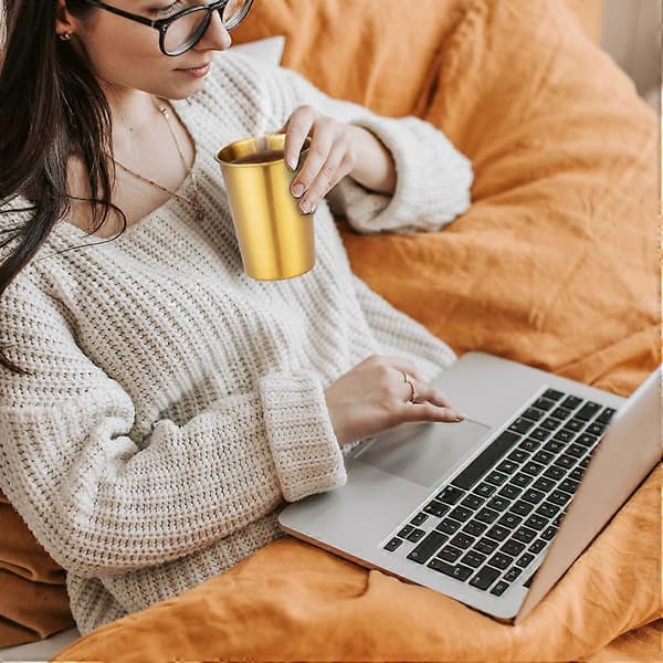 Kaffekopp i stål Vattenmugg Dryckesbehållare Present för Camping Resor