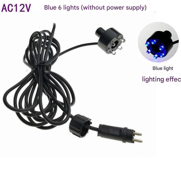 6 blå LED-ringlys-metall-undervanns-liten dam-vannhage-fontene -12v