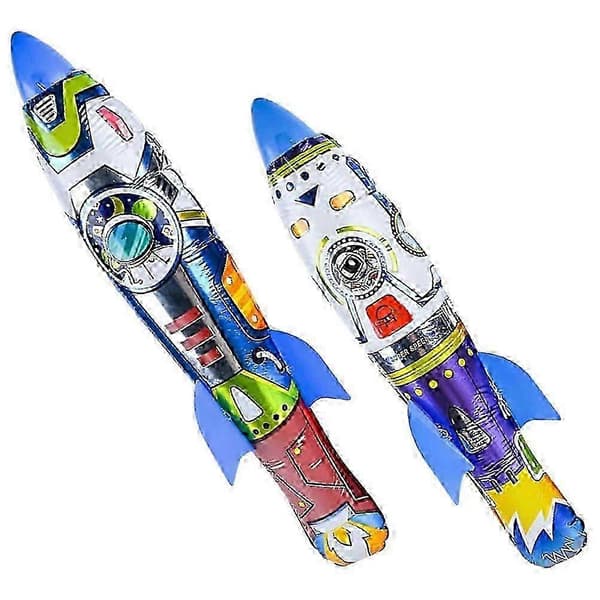 Uppblåsbara raketer utomhusleksaker handkastade 63x14x14cm 2 st barn