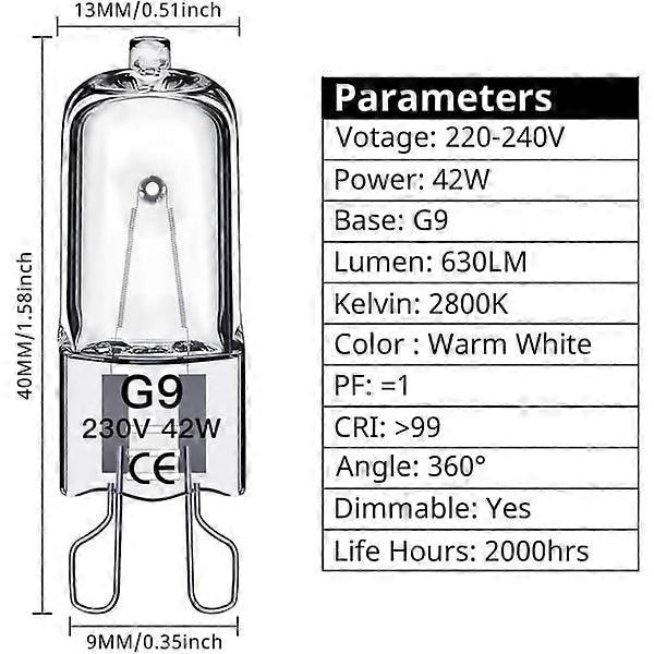 G9 halogenlampor White 42W