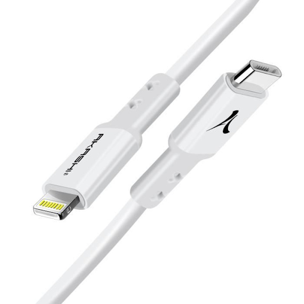 USB-C til Lightning ladekabel - AKASHI - 3m - Hurtiglading 3A - Synkronisering - Hvit Vit