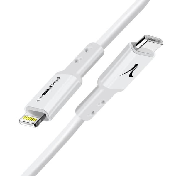 USB-C till Lightning laddningskabel - AKASHI - 3m - Snabbladdning 3A - Synkronisering - Vit Vit