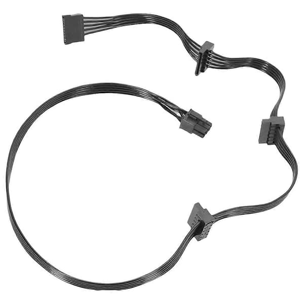 PCIe 6-pin 1 til 4 SATA 15-pin strømforsyningskabel