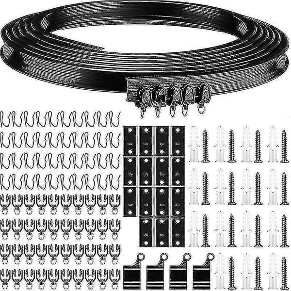 Fleksibel 5M Sort Loftsskinne til Buet Gardininstallation