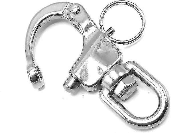 2 STK Svingbart Øye Snap Sjakkel Hurtigutløser Krok Rigging Seilbåt 316 Rustfritt Stål Marine Klips (Sølv)