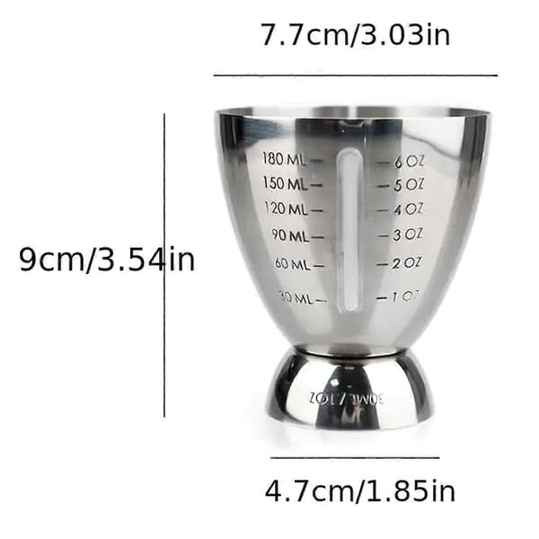 Bar Cocktail Jigger Målt Dobbel 1-6 Oz Målejigger, Verktøykopp Shaker i Rustfritt Stål