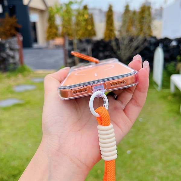 Mobildeksel til iPhone 17 Pro Max MagSafe med håndstropp og linse-støtte Blå 71