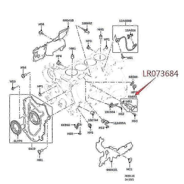 Voltlander oljekylningskontrollventil kolvtyp LR073684 ersättning