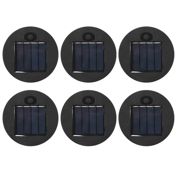 6 stk. solcellelys erstatningstopp 7 solcellelykt deler LED solcellepanel lyktlokk lys for utendørs oppheng