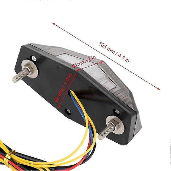 Modificeret LED-baglygte advarselslampe med bremseblinklys til motorcykler