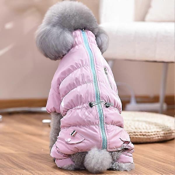 Snösäker hundvindjacka liten medium valp vinter utomhus hög hals varm M Pink as described