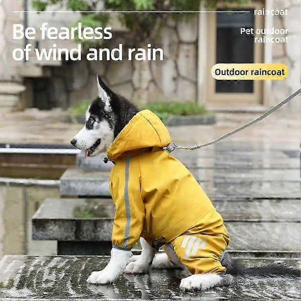 Vanntett hette lett 4 ben hund regnfrakk Yellow as described