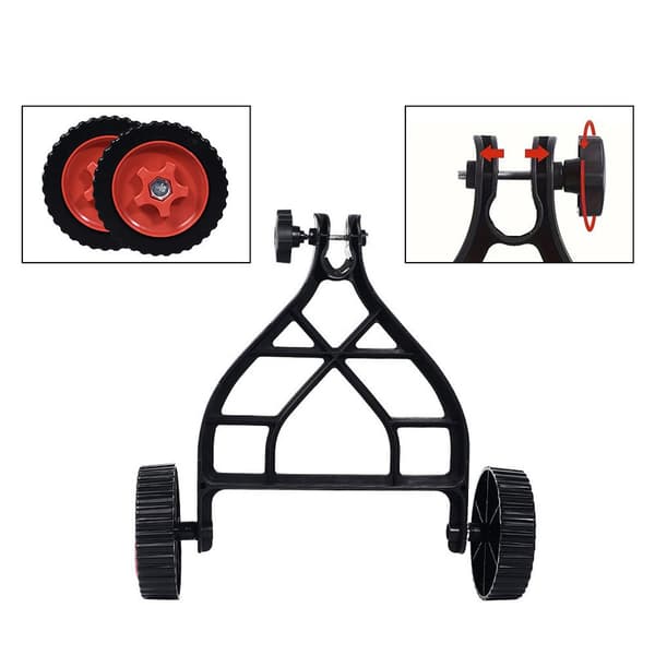 Universal Lawnmower Wheel Support Wheel with Bracket, Mobile and Adjustable Wheel System for Grass Trimmer and Brush Cutter Extra Wheel