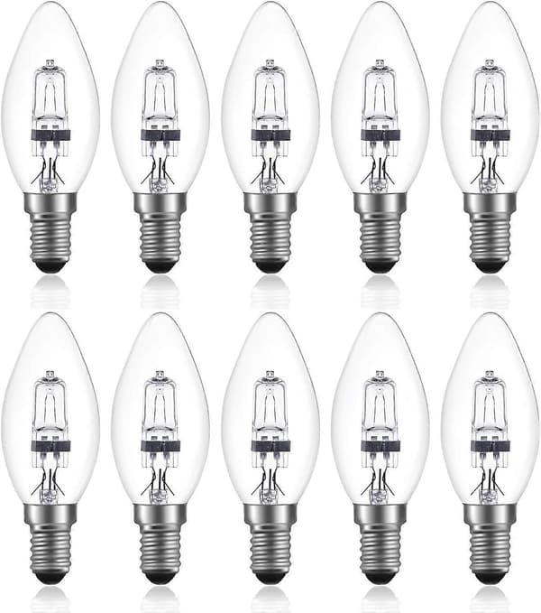 42W E14 C35 Dimbar halogenpære AC 220-240V Varmhvit 2700K e14 transparent halogen lyspære (10 stk)