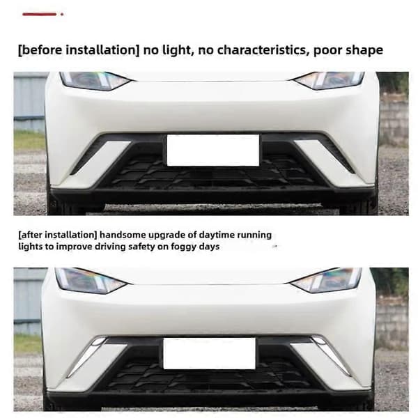 LED kjørelys for BYD Seagull 2023-2024 Dynamisk blinklys foran støtfanger tåkelys tilbehør Black & white