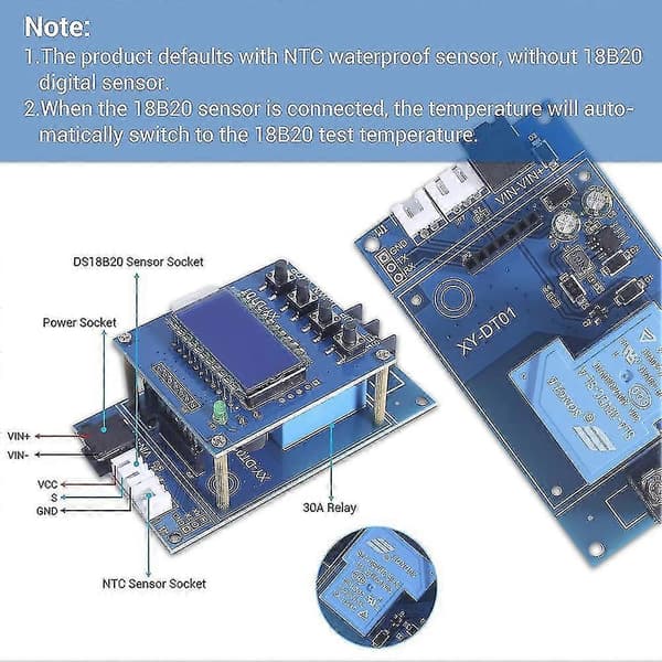 Vanntett sensor digital termostat Xy-dt01 for presis temperaturkontroll