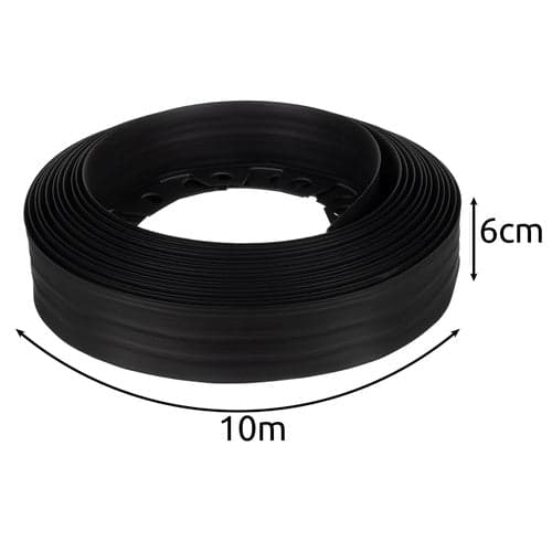 Havekant græskant 10 m x 6 cm sort PE inkl. 20 pløkker 2100