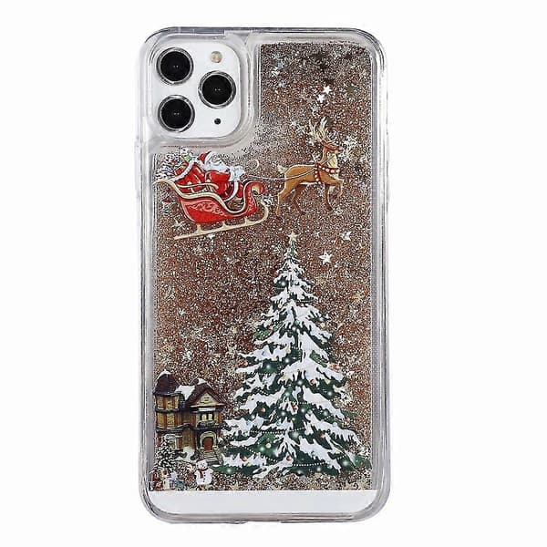 Jule-glitterdeksel til mobiltelefon Gold For iPhone 11 Pro