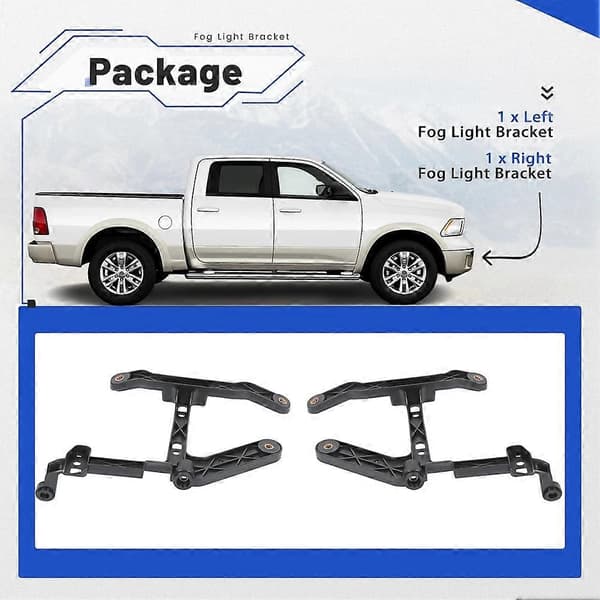 2x tåkelysfeste foran støtfanger 68232454AA, CH1061108 passer til Dodge Ram 1500 2013 2014 2015 2016 2017 2018 Black