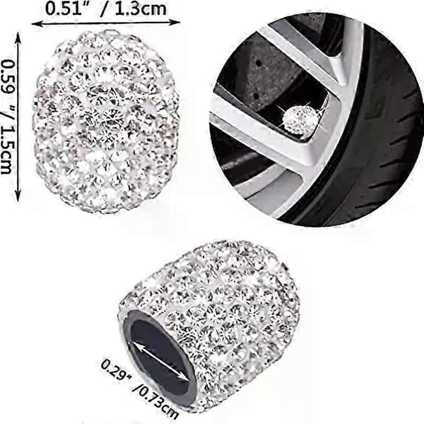 4 st diamant strass bil däck ventil stamkapslar dammtät universal auto bling