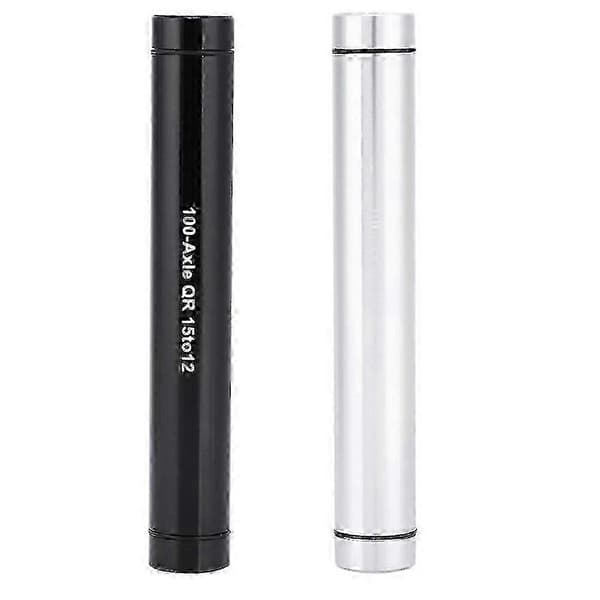 12 mm:n läpiakselin muunnossovitin 15 mm:n napoihin, musta black