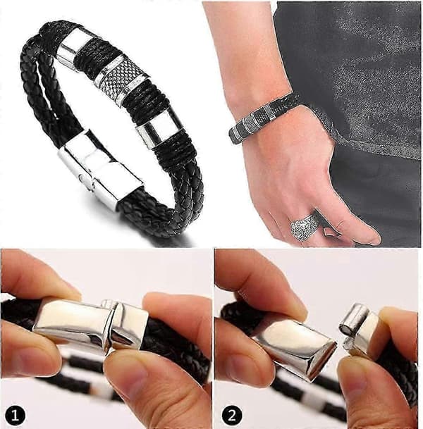 Mode læderarmbånd til Heilwiy mænd ungdomsgave sort